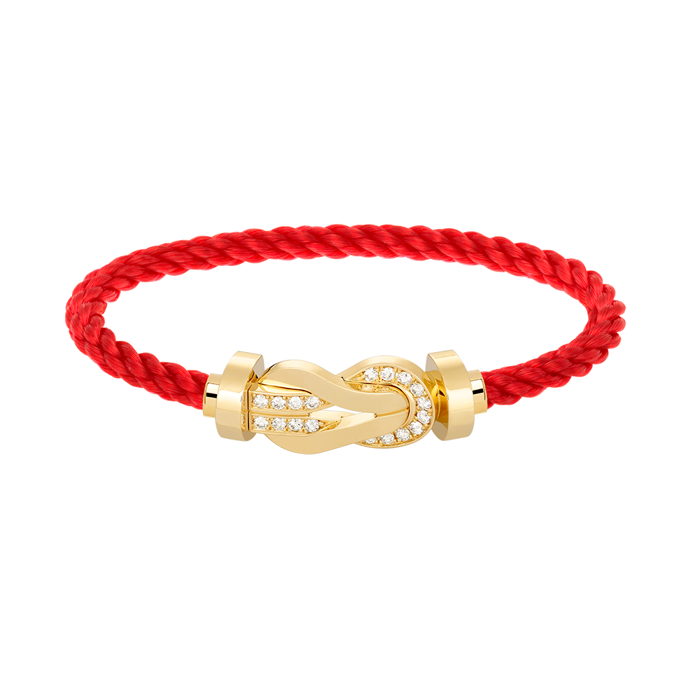 GlowCHANCE LARGE 8 FIGURE BUCKLE HALF DIAMOND BRACELET GOLD