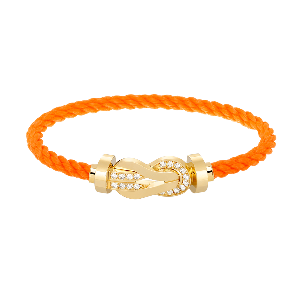 GlowCHANCE LARGE 8 FIGURE BUCKLE HALF DIAMOND BRACELET GOLD