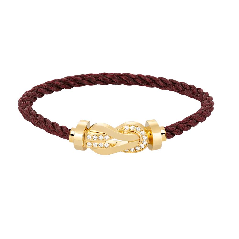 GlowCHANCE LARGE 8 FIGURE BUCKLE HALF DIAMOND BRACELET GOLD