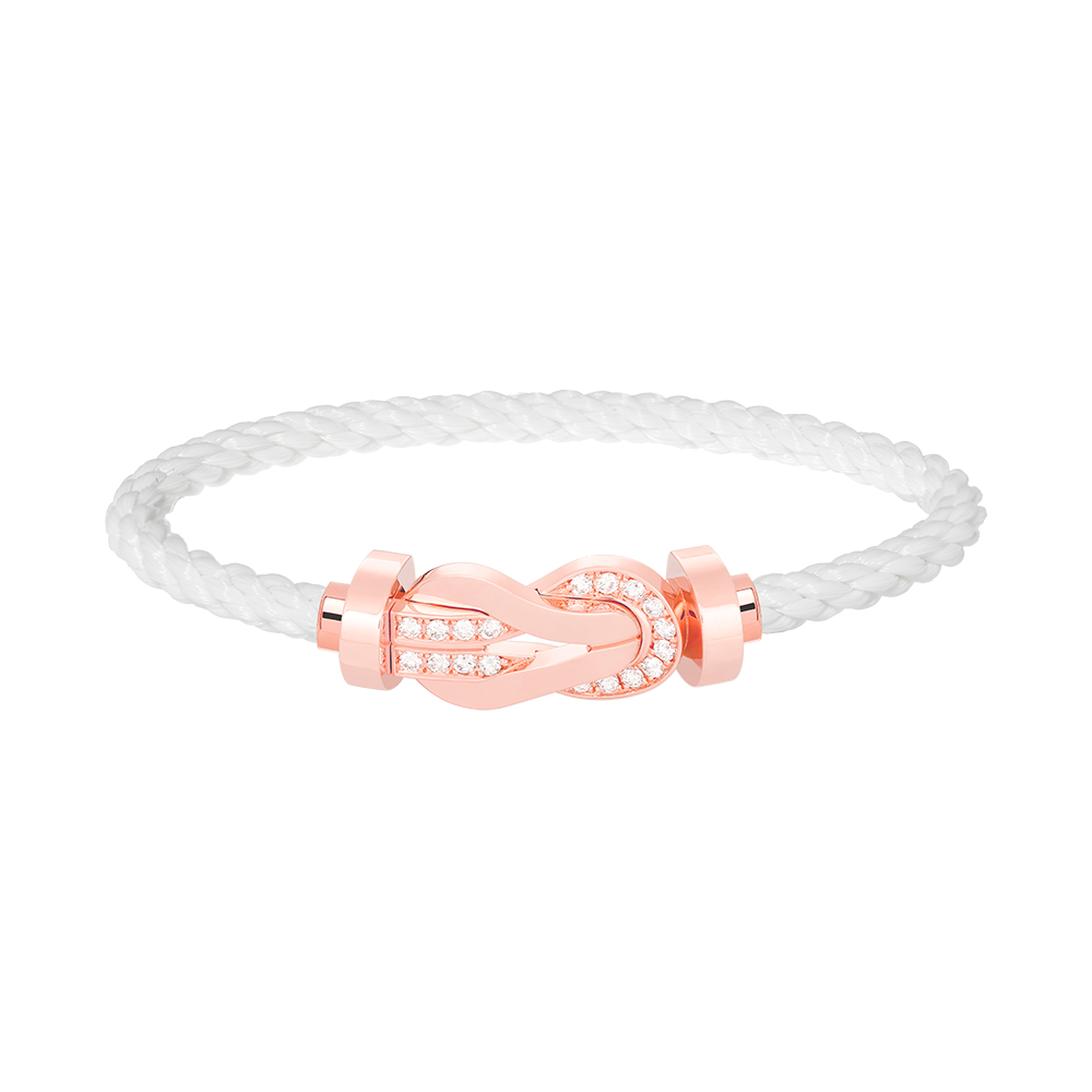 GlowCHANCE LARGE 8 FIGURE BUCKLE HALF DIAMOND BRACELET ROSE GOLD