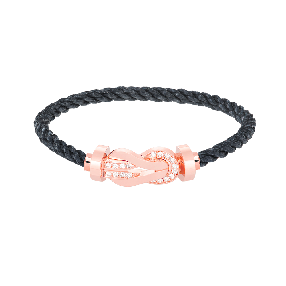 GlowCHANCE LARGE 8 FIGURE BUCKLE HALF DIAMOND BRACELET ROSE GOLD
