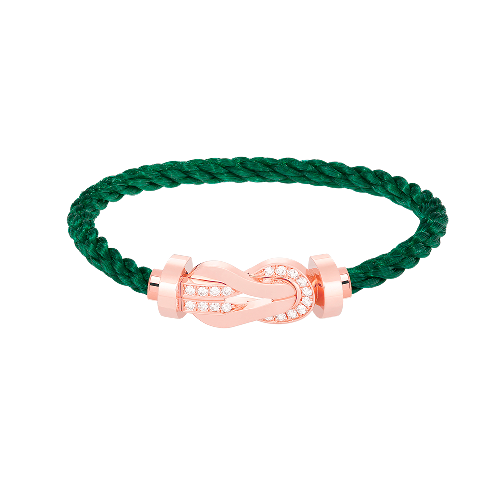 GlowCHANCE LARGE 8 FIGURE BUCKLE HALF DIAMOND BRACELET ROSE GOLD