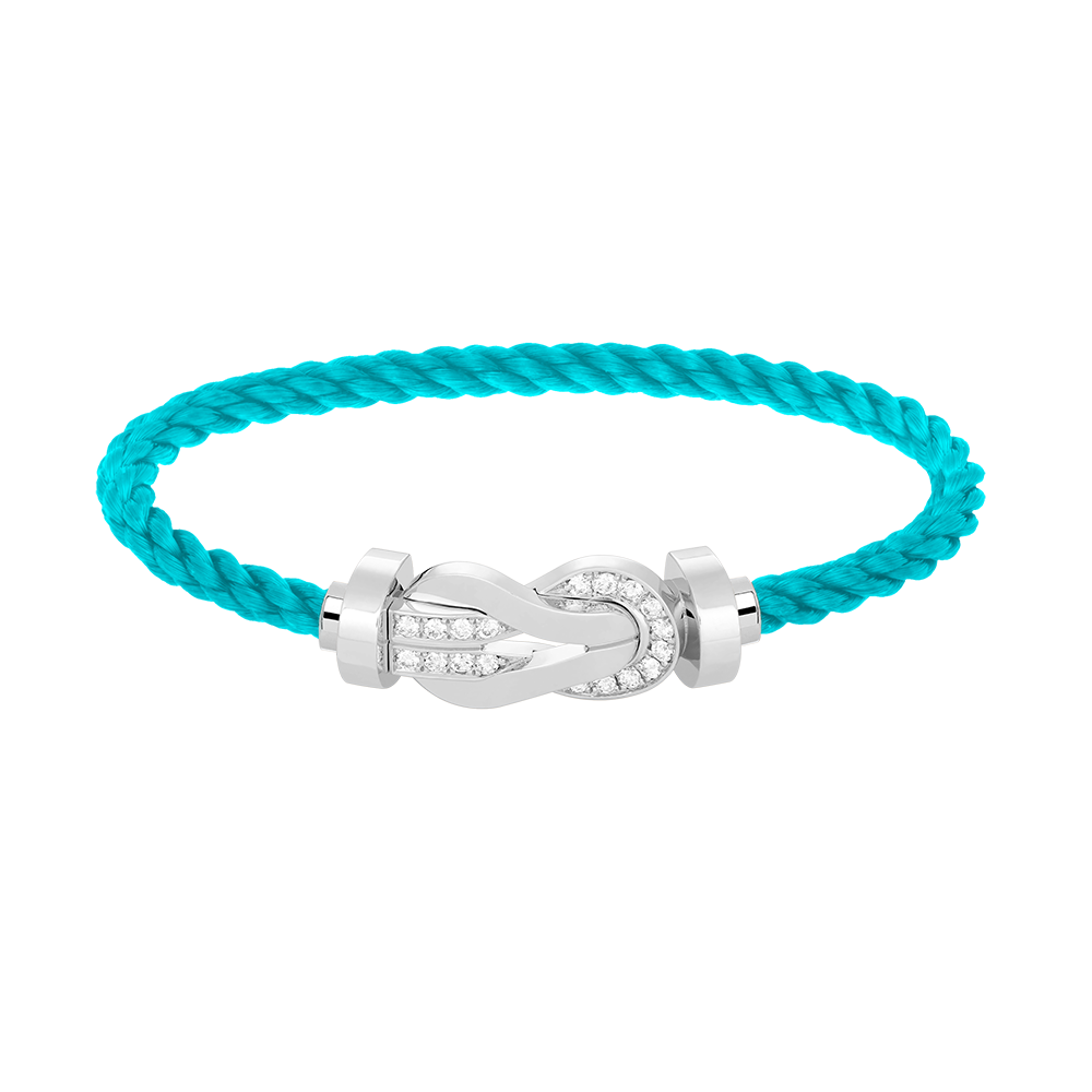 GlowCHANCE LARGE 8 FIGURE BUCKLE HALF DIAMOND BRACELET SILVER