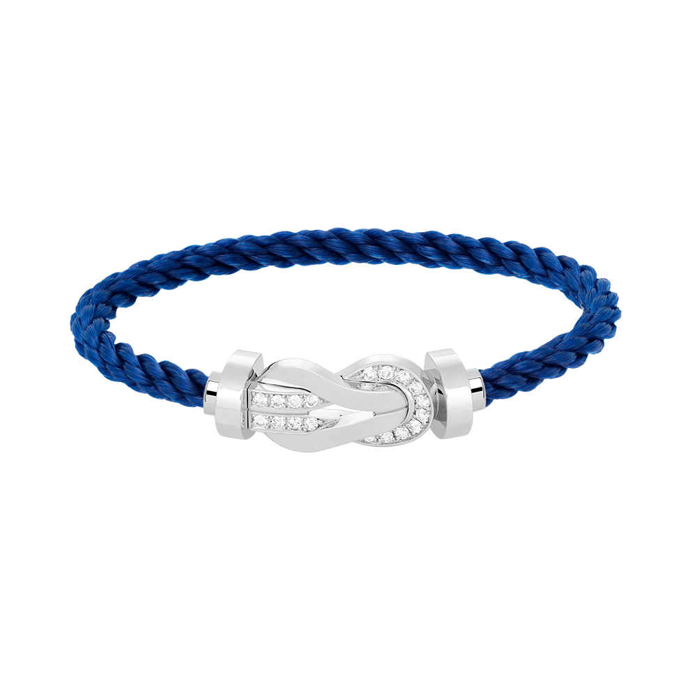 GlowCHANCE LARGE 8 FIGURE BUCKLE HALF DIAMOND BRACELET SILVER