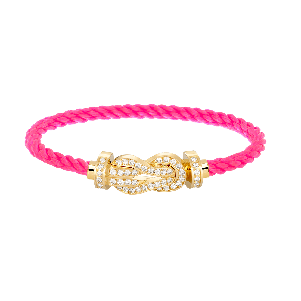 GlowCHANCE LARGE 8 FIGURE BUCKLE FULLDIAMOND BRACELET GOLD