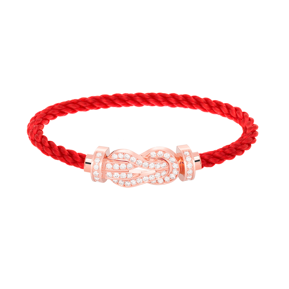 GlowCHANCE LARGE 8 FIGURE BUCKLE FULL DIAMOND BRACELET ROSE GOLD