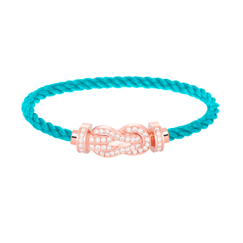 GlowCHANCE LARGE 8 FIGURE BUCKLE FULL DIAMOND BRACELET ROSE GOLD