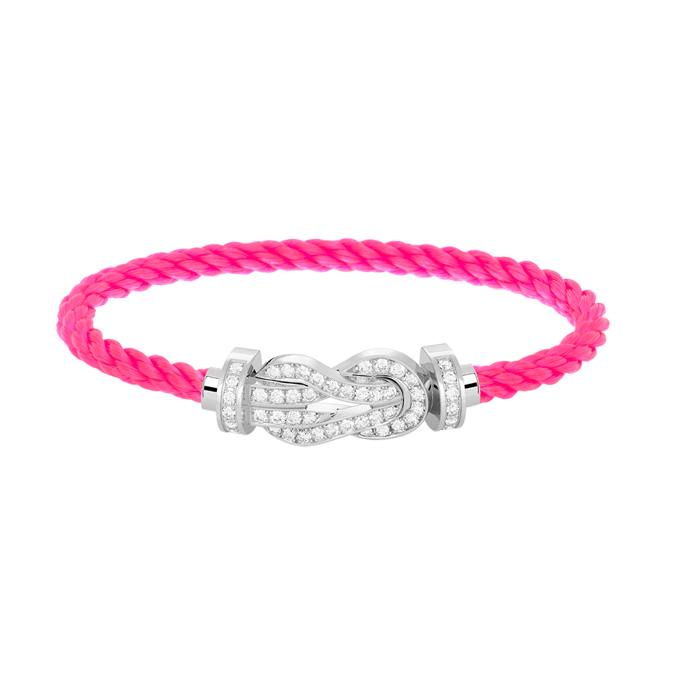 GlowCHANCE LARGE 8 FIGURE BUCKLE FULL DIAMOND BRACELET SILVER