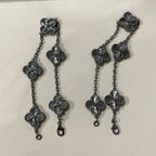 [Glow]New CLOVER 5 MOTIF BLACK BRACELET
