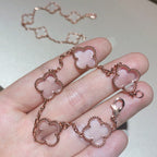 [Glow Jewelry]CLOVER 5 MOTIF ROCK CRYSTAL BRACELET