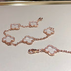 [Glow]New CLOVER 5 MOTIF ROCK CRYSTAL BRACELET