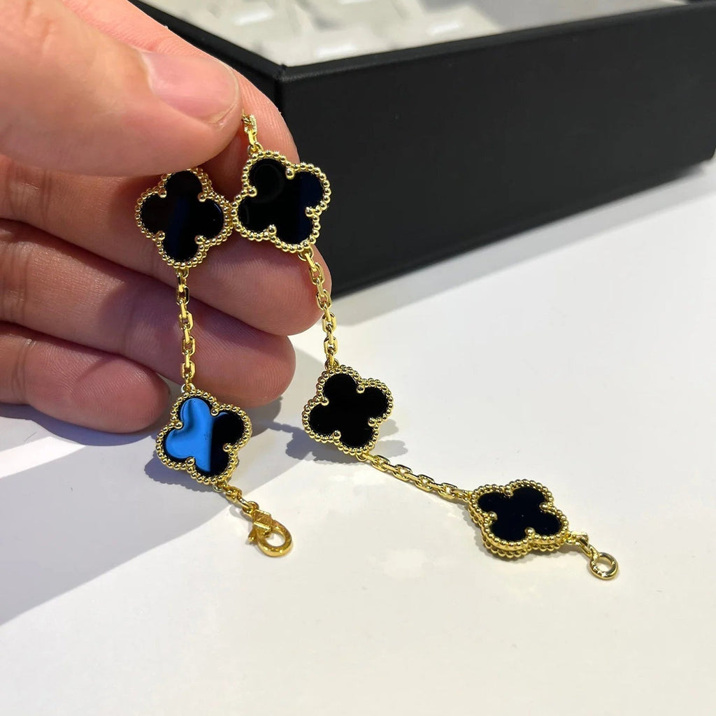 [Glow]New  CLOVER 5 MOTIF ONYXS BRACELET COLLECTION