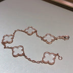 [Glow Jewelry]CLOVER 5 MOTIF ROCK CRYSTAL BRACELET