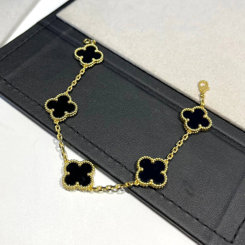 [Glow]New  CLOVER 5 MOTIF ONYXS BRACELET COLLECTION