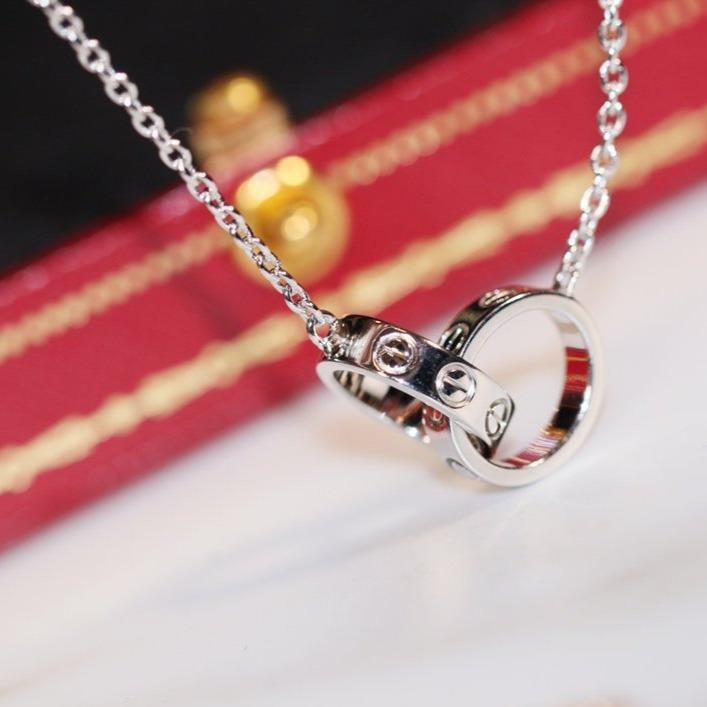 GlowLOVE NECKLACE PINK GOLD AND SILVER