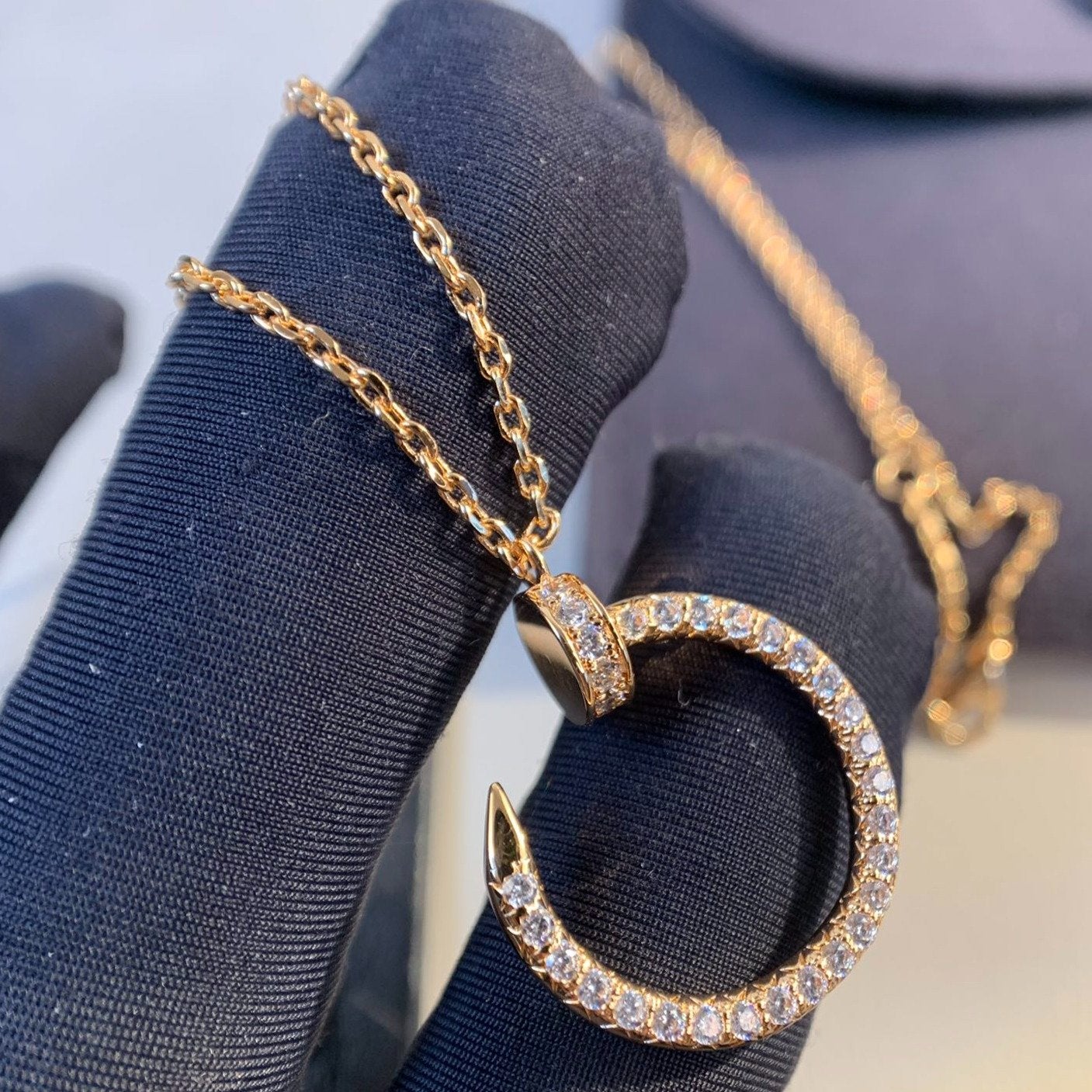 GlowJUSTE NECKLACE PINK GOLD DIAMONDS
