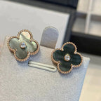 ¡®Glow¡¯CLOVER MEDIUM 1 MOTIFS GRAY MOP  DIAMOND EARRINGS