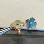 ¡®Glow¡¯CLOVER MEDIUM 1 MOTIFS GRAY MOP  DIAMOND EARRINGS