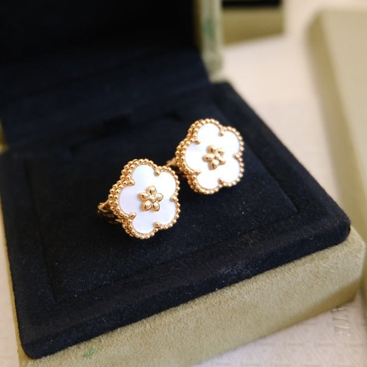 ¡®Glow¡¯LUCKY PINK GOLD WHITE MOP EARRINGS