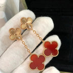 ¡®Glow¡¯CLOVER 2 MOTIF  LASER CARNELIAN EARRINGS