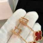 ¡®Glow¡¯CLOVER 2 MOTIF  LASER CARNELIAN EARRINGS