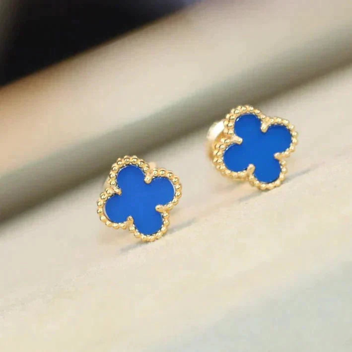 ¡®Glow¡¯CLOVER MINI 9.5MM TURQUOISE EARRINGS