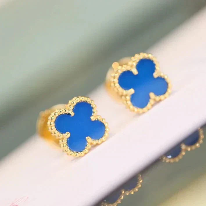 ¡®Glow¡¯CLOVER MINI 9.5MM TURQUOISE EARRINGS