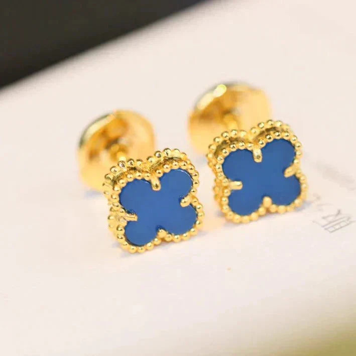 ¡®Glow¡¯CLOVER MINI 9.5MM TURQUOISE EARRINGS