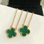 ¡®Glow¡¯CLOVER 15MM MALACHITE SINGLE FLOWER  NECKLACE