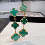 ¡®Glow¡¯CLOVER MALACHITE 3 MOTIFS GOLD