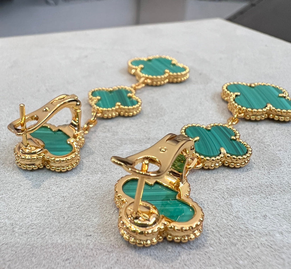 ¡®Glow¡¯CLOVER MALACHITE 3 MOTIFS GOLD