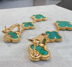 ¡®Glow¡¯CLOVER MALACHITE 3 MOTIFS GOLD