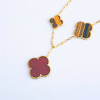 ¡®Glow¡¯CLOVER BRACELET 5 MOTIFS CARNELIAN TIGER EYE