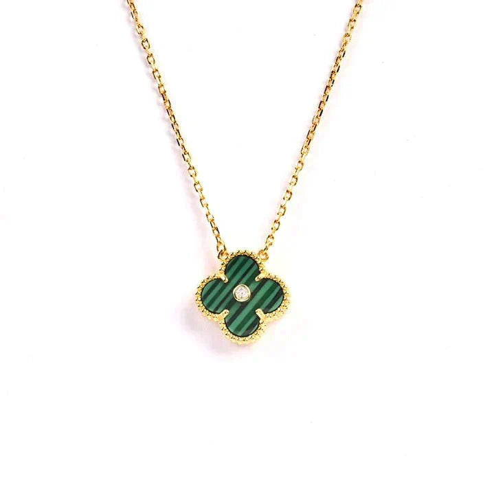 ¡®Glow¡¯CLOVER 15MM DIAMOND TURQUOISE NECKLACE