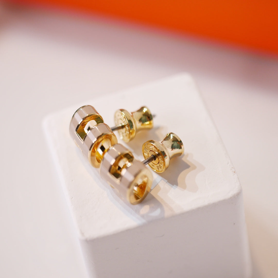 GlowMINI POP H GOLD EARRINGS GREY