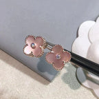 ¡®Glow¡¯CLOVER MEDIUM 1 MOTIFS  PINK MOP DIAMOND EARRINGS
