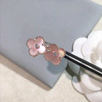 ¡®Glow¡¯CLOVER MEDIUM 1 MOTIFS  PINK MOP DIAMOND EARRINGS