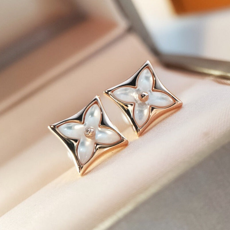 GlowSTAR MOP PINK GOLD EARRINGS