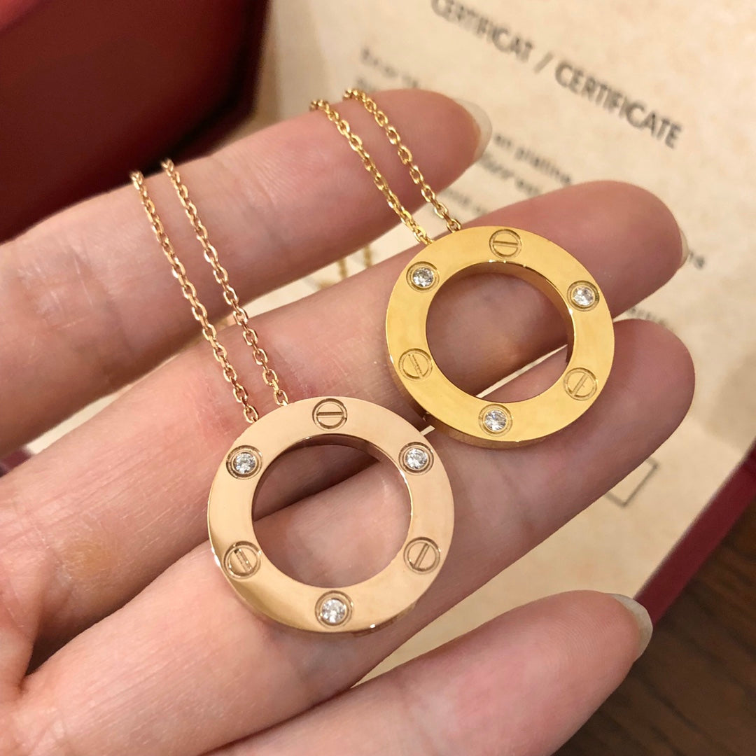 GlowLOVE NECKLACE 16MM 3 DIAMONDS