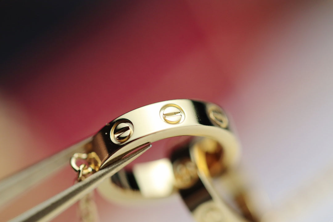 GlowLOVE NECKLACE DOUBLE RING GOLD