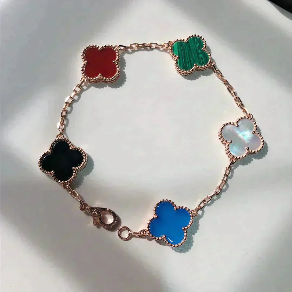 [Glow]New CLOVER 5 MOTIFS MULTICOLOR BRACELET