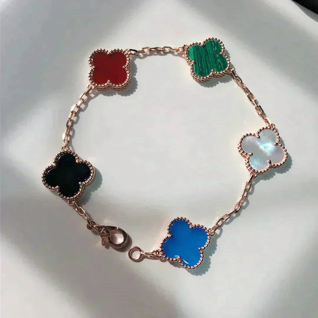 [Glow]New CLOVER 5 MOTIFS MULTICOLOR BRACELET