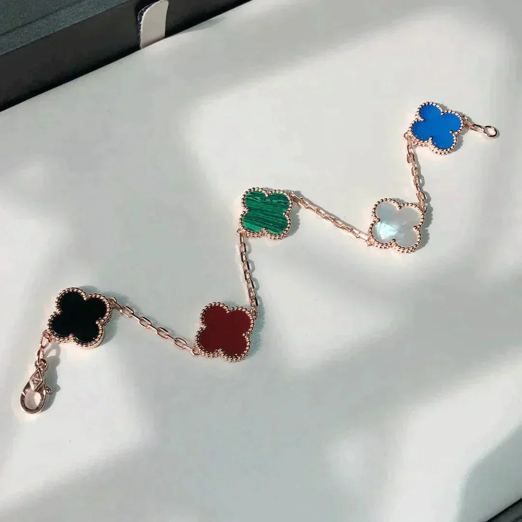 [Glow]New CLOVER 5 MOTIFS MULTICOLOR BRACELET