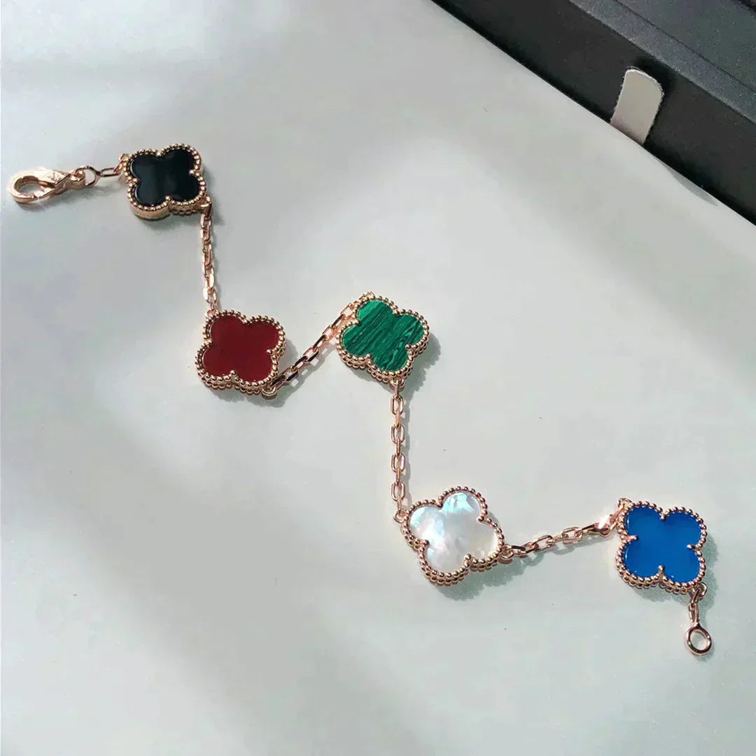 [Glow Jewelry]CLOVER 5 MOTIFS MULTICOLOR BRACELET