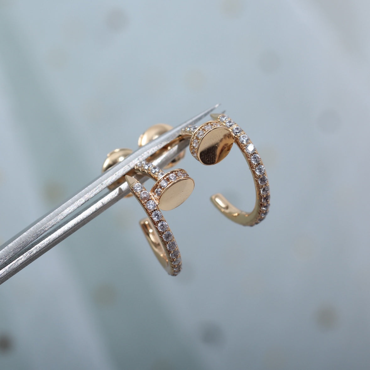 GlowJUSTE EARRINGS 12.75MM PINK GOLD DIAMOND