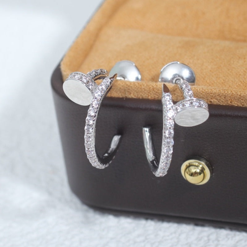 GlowJUSTE EARRINGS 12.75MM SILVER DIAMOND