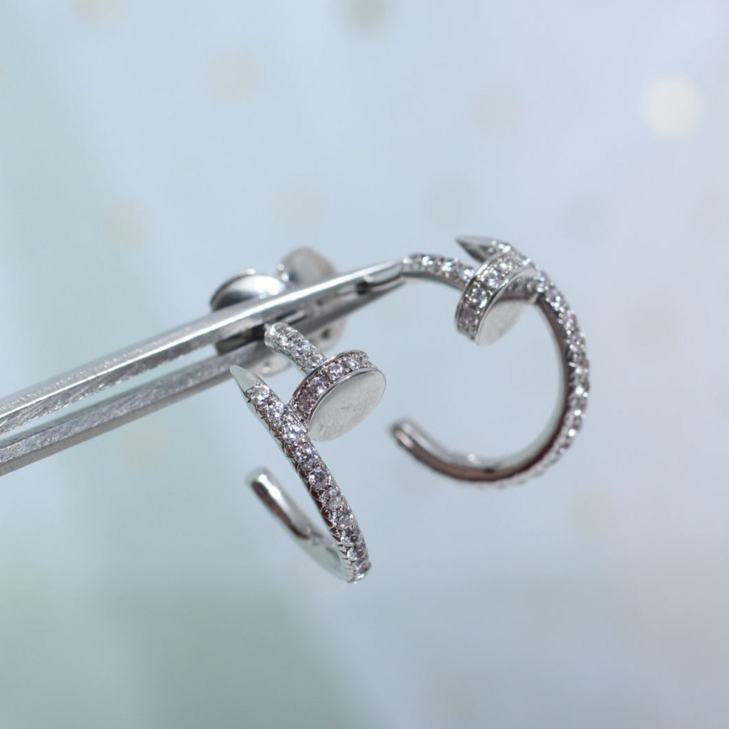GlowJUSTE EARRINGS 12.75MM SILVER DIAMOND