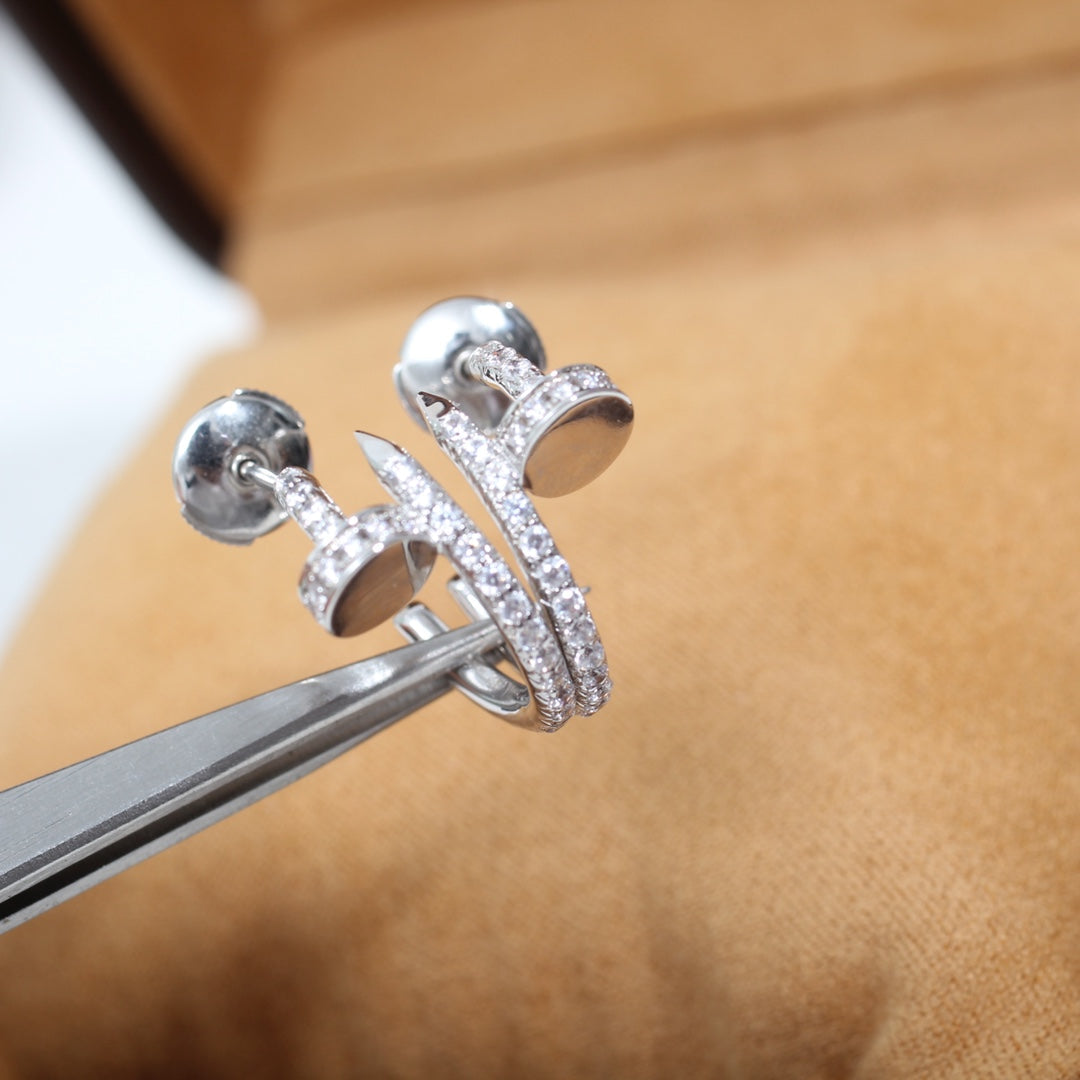 GlowJUSTE EARRINGS 12.75MM SILVER DIAMOND