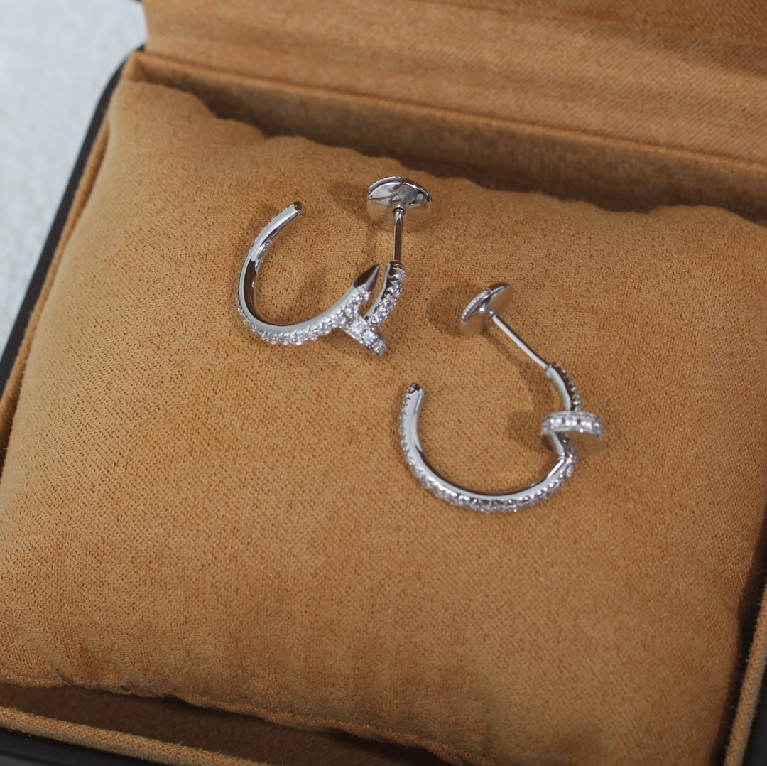 GlowJUSTE EARRINGS 12.75MM SILVER DIAMOND