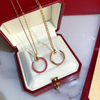 GlowJUSTE NECKLACE GOLD RED DIAMONDS